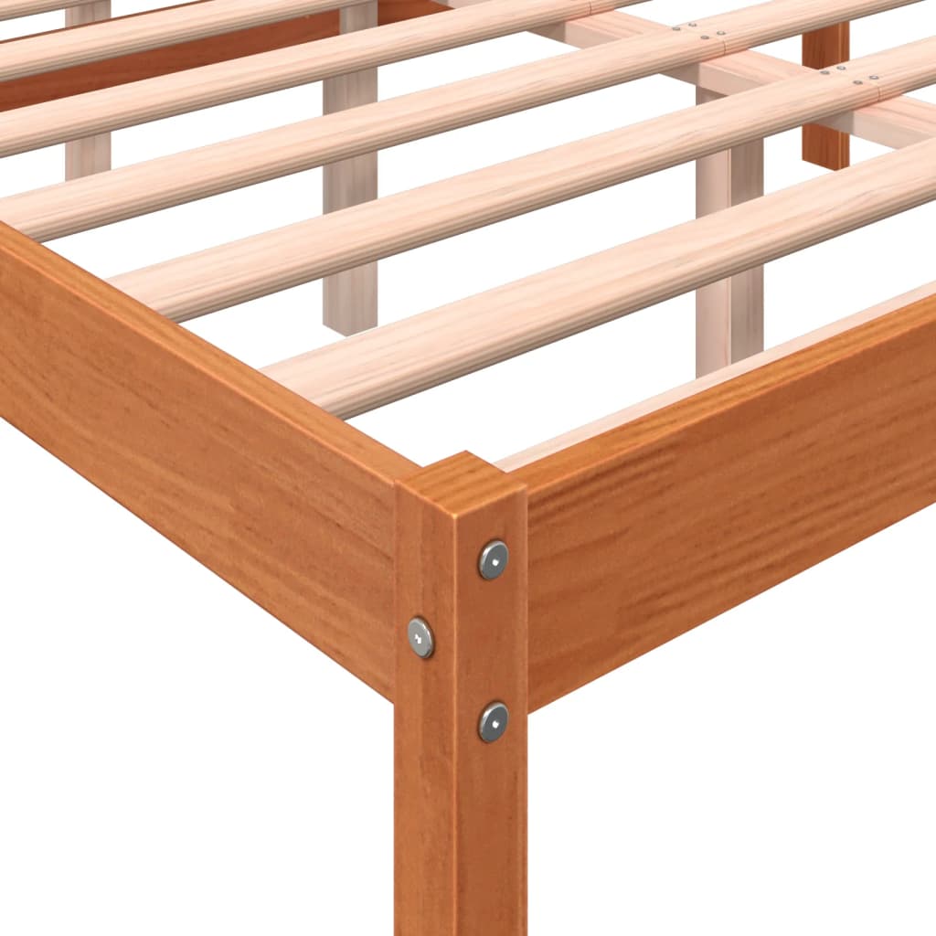 Senior Bed without Mattress Wax Brown 135x190 cm Double Solid Wood Pine