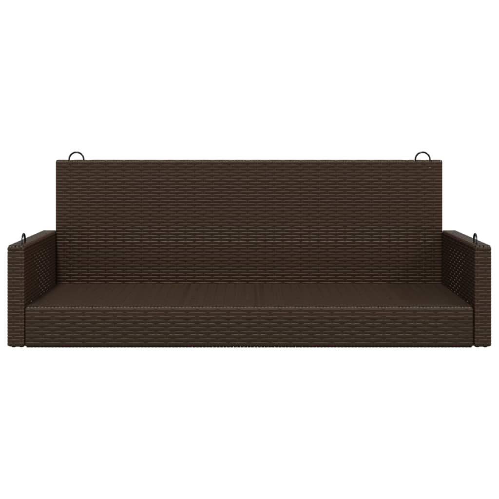 Swing Bench Brown 119x56x48 cm Poly Rattan