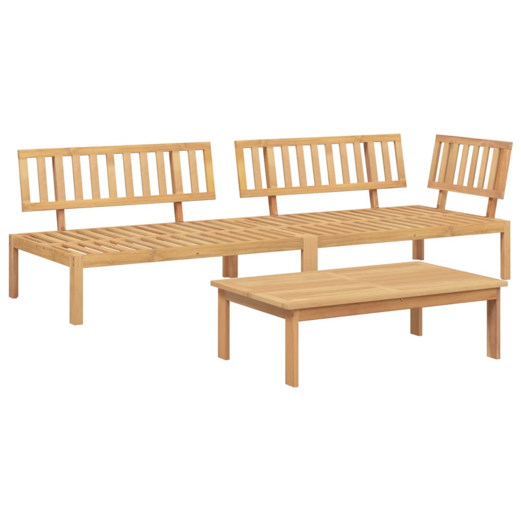 3 Piece Garden Pallet Sofa Set Solid Wood Acacia