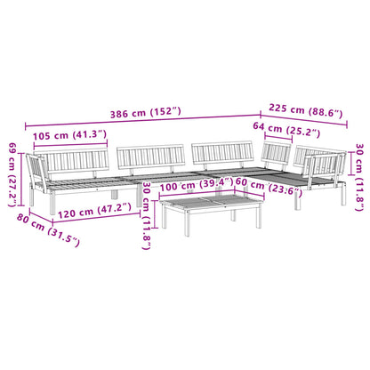 5 Piece Garden Pallet Sofa Set Solid Wood Acacia