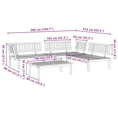 4 Piece Garden Pallet Sofa Set Solid Wood Acacia