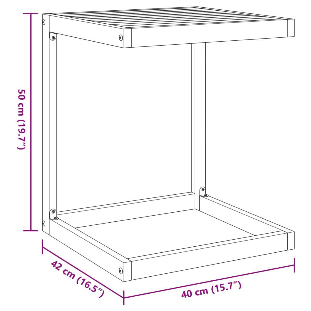 C Table 42x40x50 cm Solid Wood Acacia