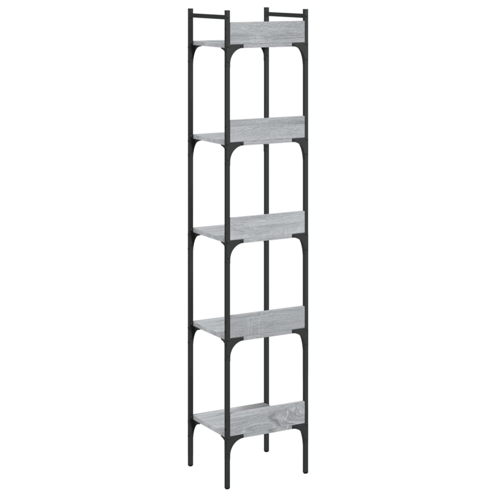 Bookshelf 5-Tier Grey Sonoma 35x30x174 cm Engineered Wood