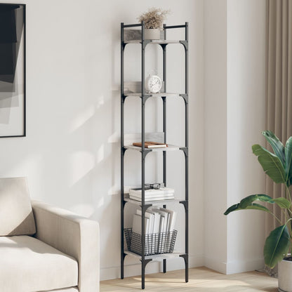 Bookshelf 5-Tier Grey Sonoma 35x30x174 cm Engineered Wood