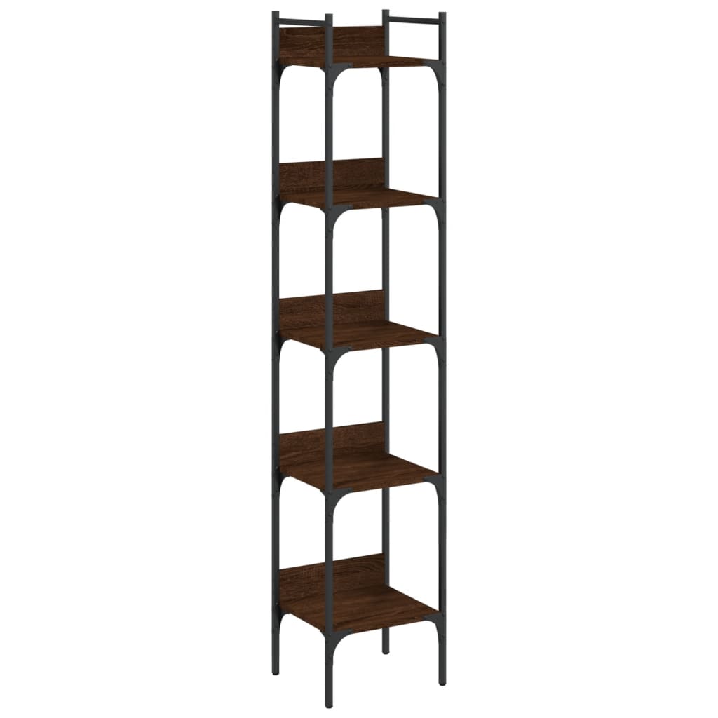 Bookshelf 5-Tier Brown Oak 35x30x174 cm Engineered Wood