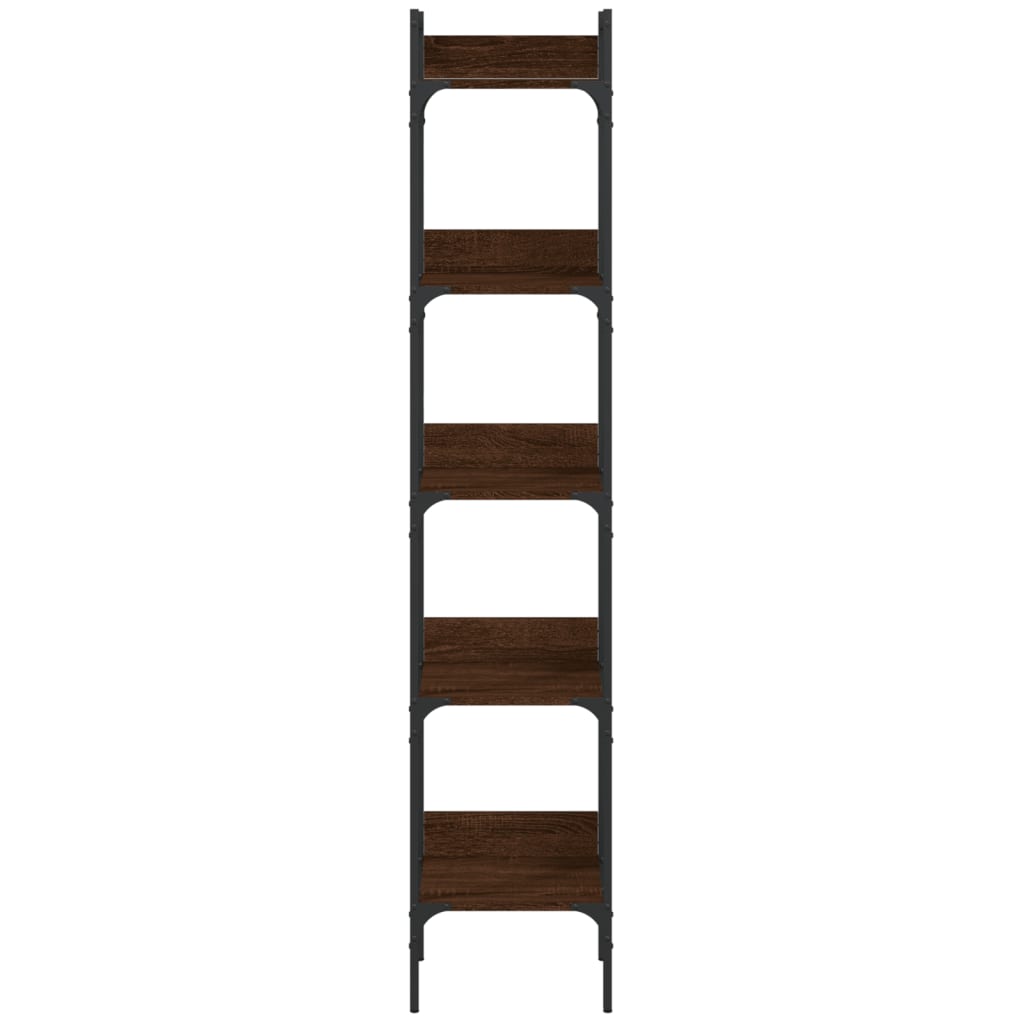 Bookshelf 5-Tier Brown Oak 35x30x174 cm Engineered Wood