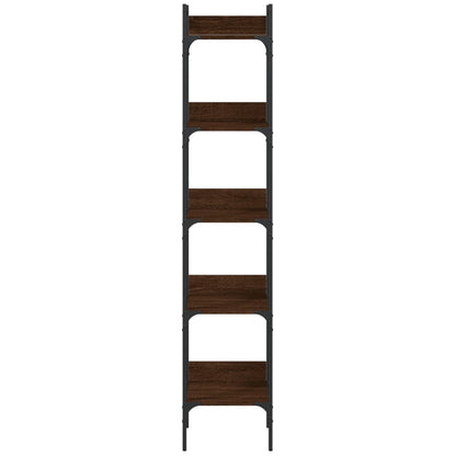 Bookshelf 5-Tier Brown Oak 35x30x174 cm Engineered Wood