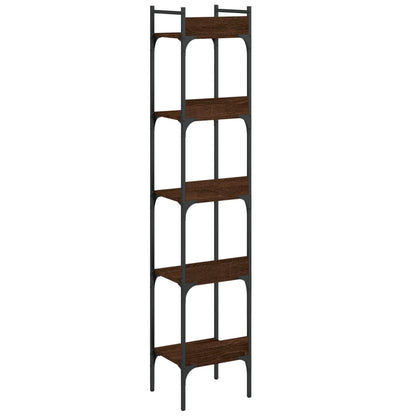 Bookshelf 5-Tier Brown Oak 35x30x174 cm Engineered Wood