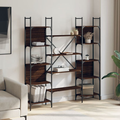 Bookshelf Brown Oak 155.5x24x166.5 cm Engineered Wood