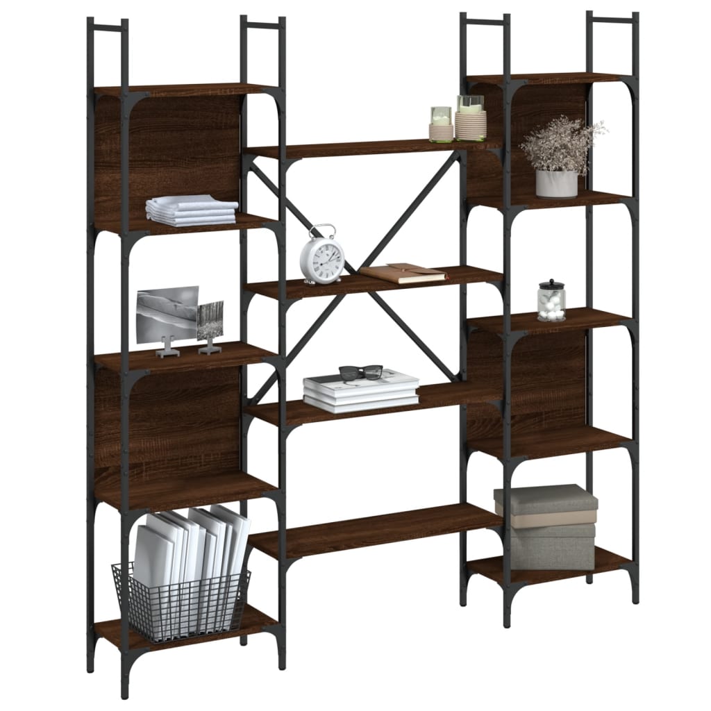 Bookshelf Brown Oak 155.5x24x166.5 cm Engineered Wood