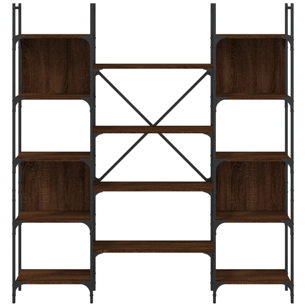 Bookshelf Brown Oak 155.5x24x166.5 cm Engineered Wood