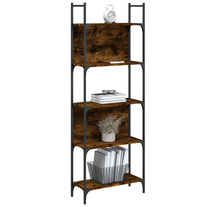 Bookshelf 5-Tier Smoked Oak 60.5x24x166.5 cm Engineered Wood