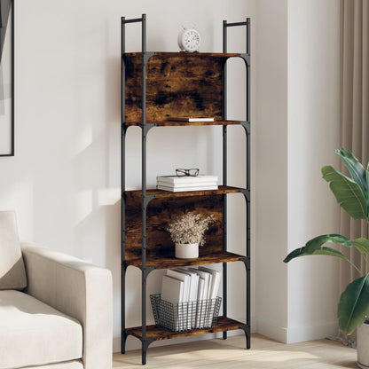 Bookshelf 5-Tier Smoked Oak 60.5x24x166.5 cm Engineered Wood