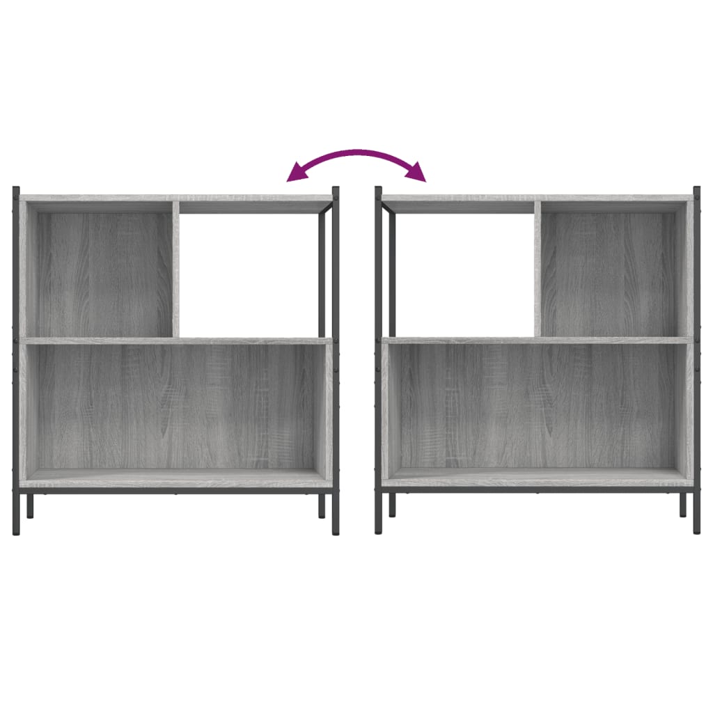 Bookcase Grey Sonoma 72x28x77.5 cm Engineered Wood