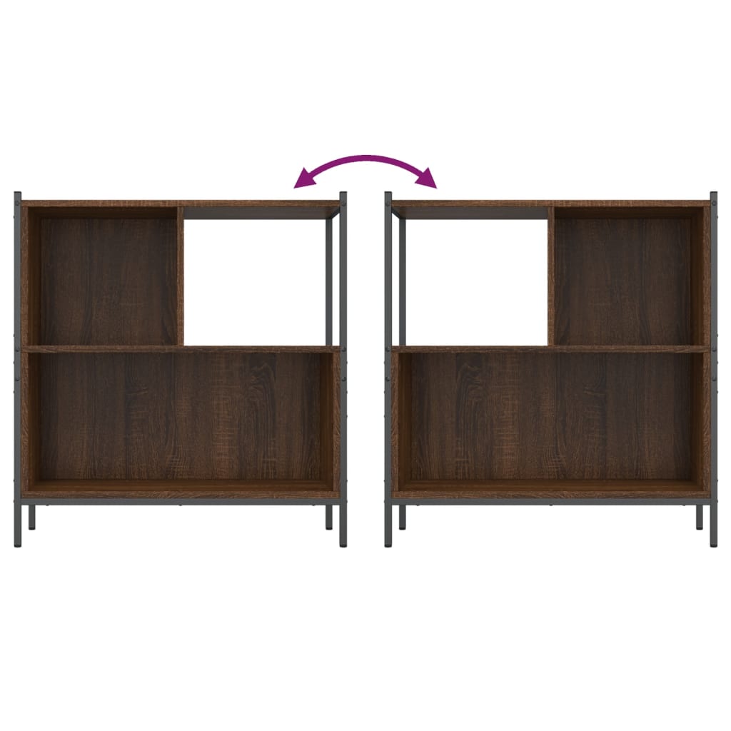 Bookcase Brown Oak 72x28x77.5 cm Engineered Wood