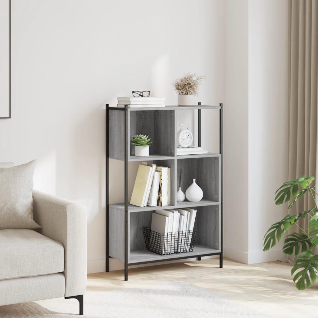 Bookcase Grey Sonoma 72x28x109 cm Engineered Wood