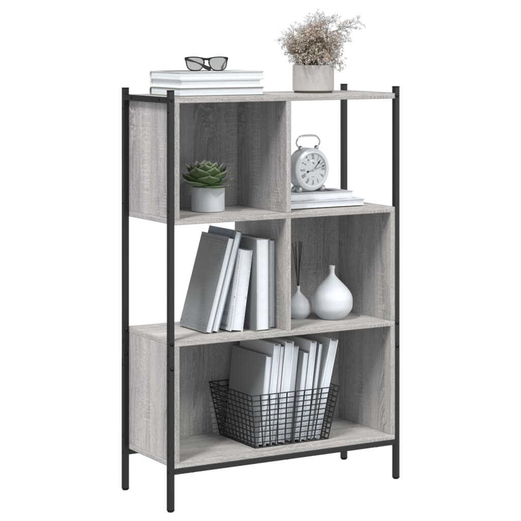 Bookcase Grey Sonoma 72x28x109 cm Engineered Wood