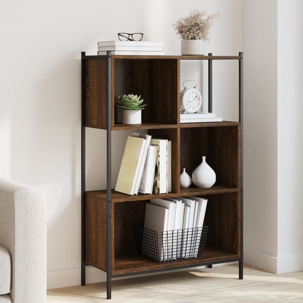 Bookcase Brown Oak 72x28x109 cm Engineered Wood