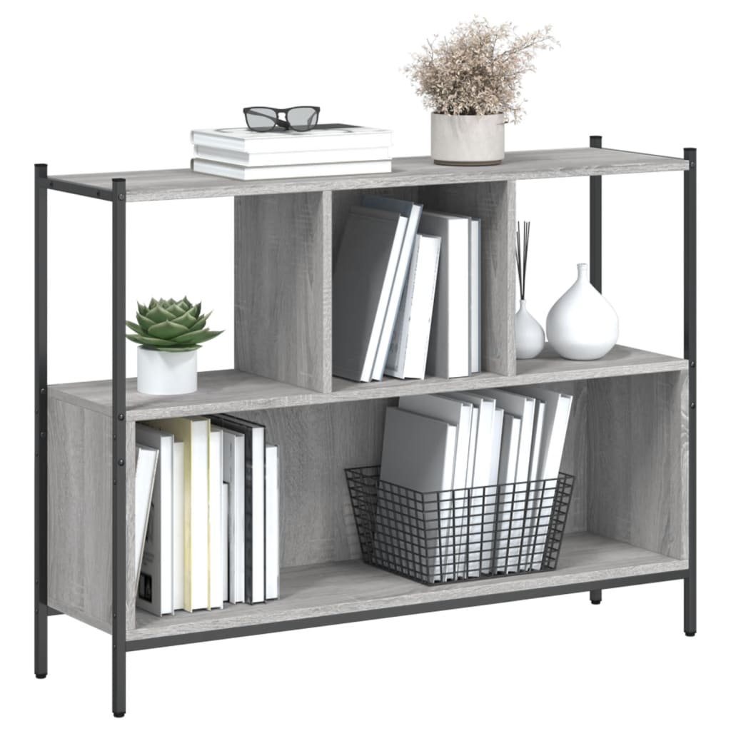 Bookcase Grey Sonoma 102x28x77.5 cm Engineered Wood