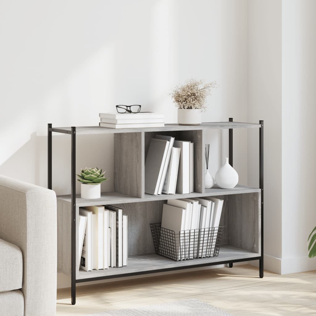 Bookcase Grey Sonoma 102x28x77.5 cm Engineered Wood