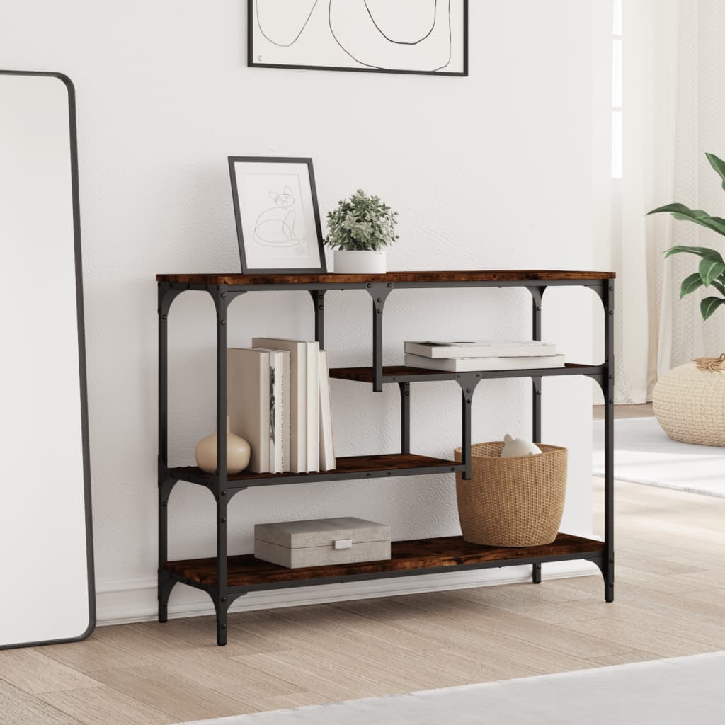 Console Table Smoked Oak 100x30x75 cm Engineered Wood