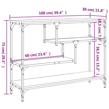 Console Table Brown Oak 100x30x75 cm Engineered Wood