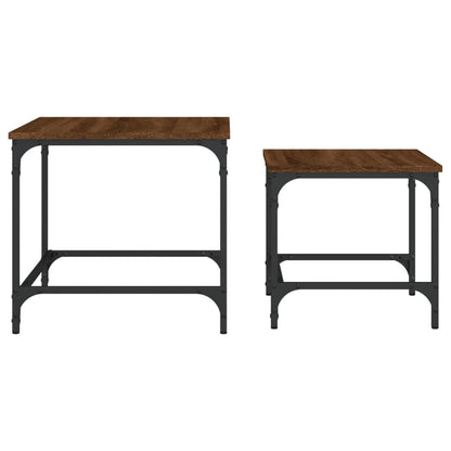 Nesting Coffee Tables 2 pcs Brown Oak Engineered Wood