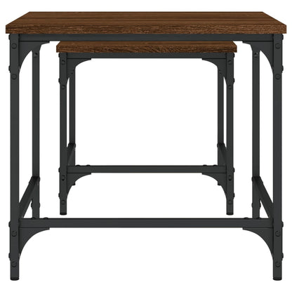 Nesting Coffee Tables 2 pcs Brown Oak Engineered Wood