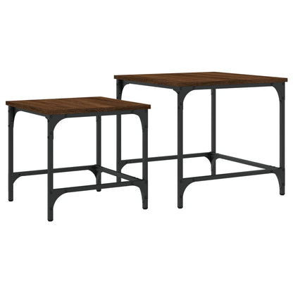 Nesting Coffee Tables 2 pcs Brown Oak Engineered Wood