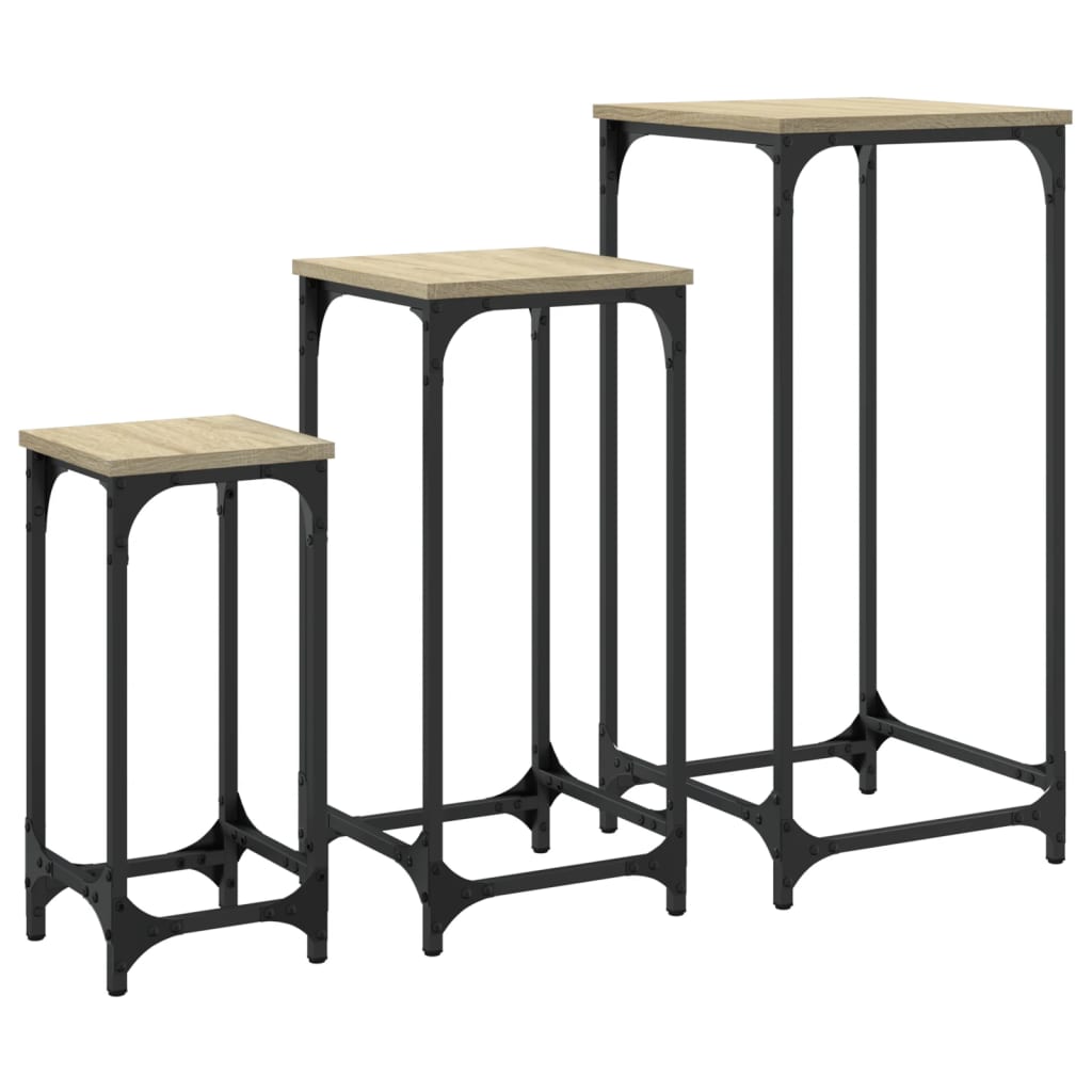 Nesting Side Tables 3 pcs Sonoma Oak Engineered Wood