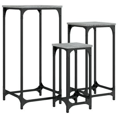 Nesting Side Tables 3 pcs Grey Sonoma Engineered Wood