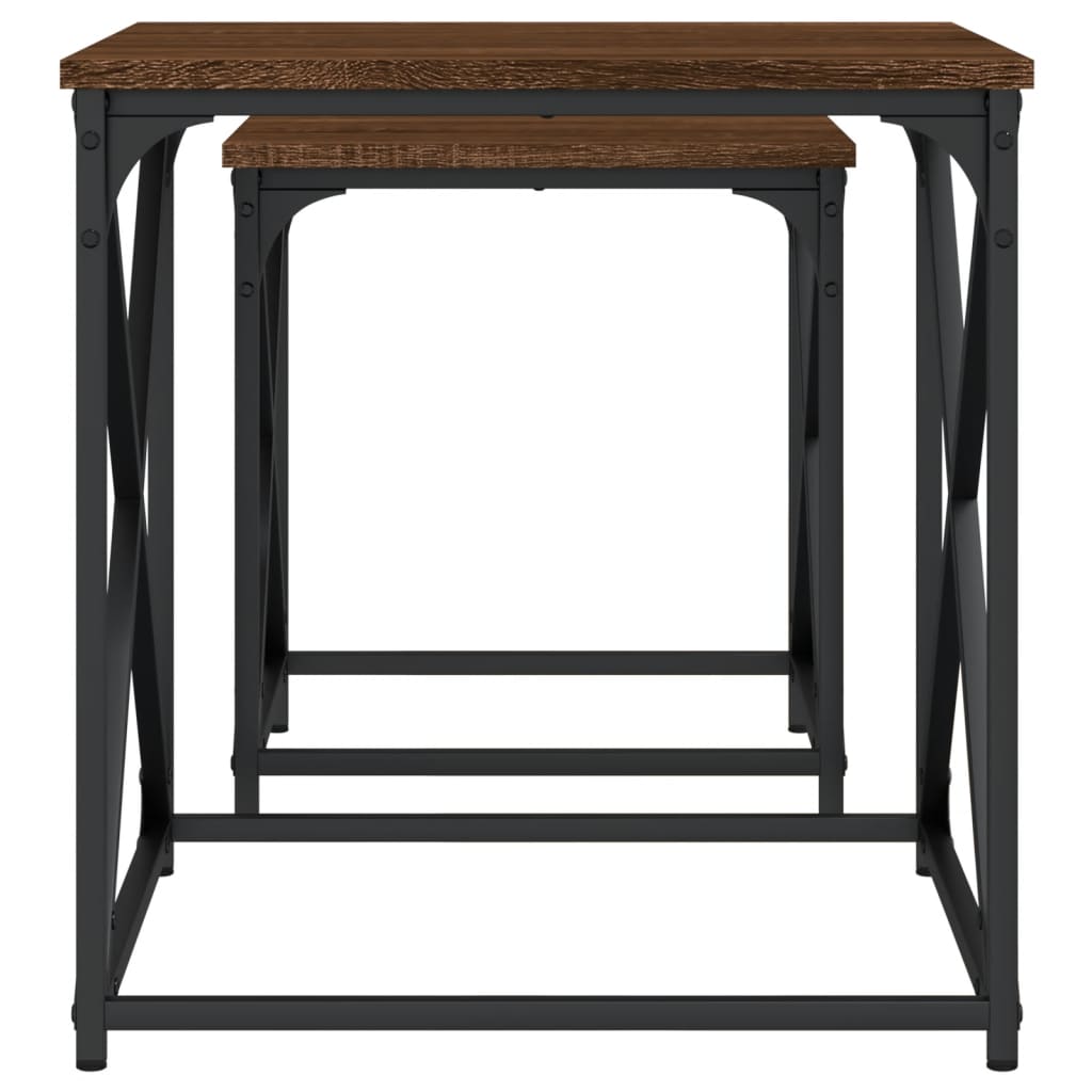 Nesting Coffee Tables 2 pcs Brown Oak Engineered Wood