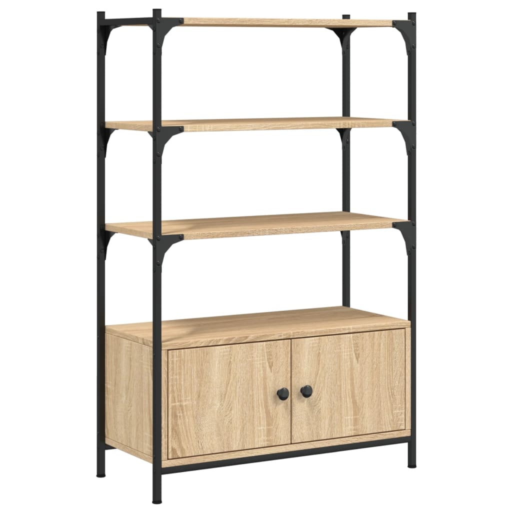 Bookcase 3-Tier Sonoma Oak 70x30x109.5 cm Engineered Wood