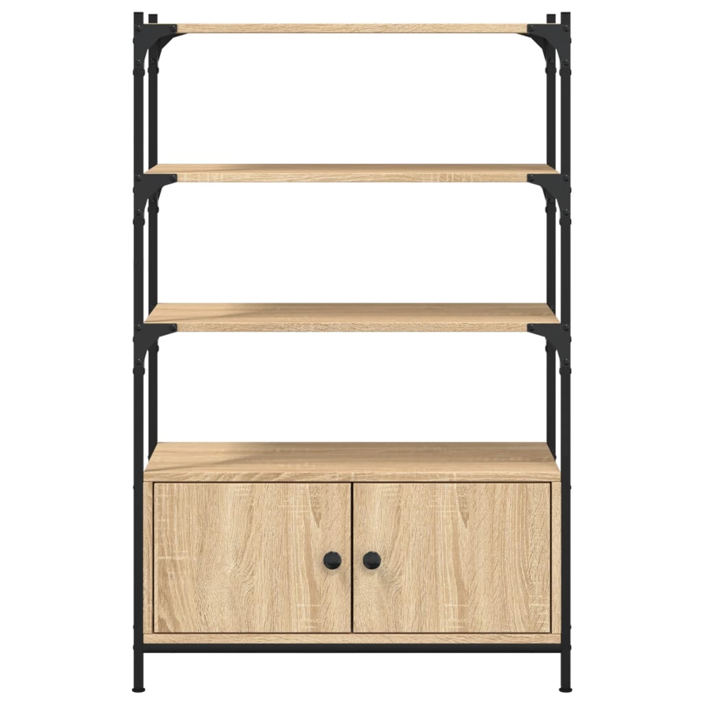 Bookcase 3-Tier Sonoma Oak 70x30x109.5 cm Engineered Wood