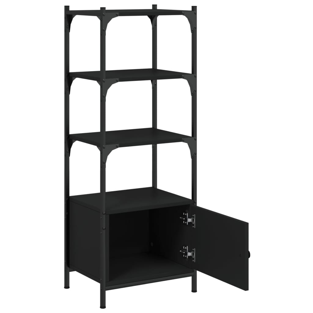 Bookcase 3-Tier Black 41x30x109.5 cm Engineered Wood