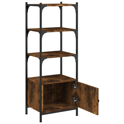 Bookcase 3-Tier Smoked Oak 41x30x109.5 cm Engineered Wood