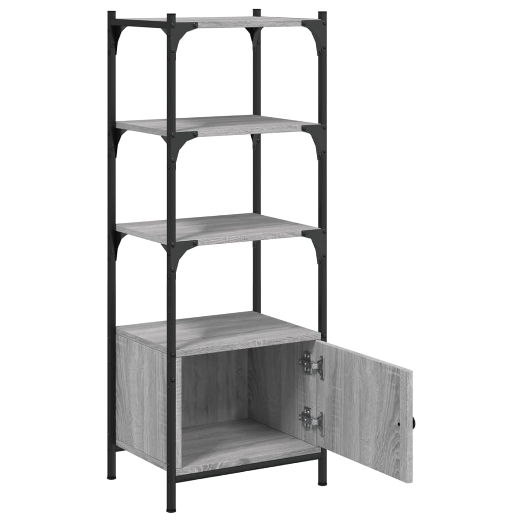 Bookcase 3-Tier Grey Sonoma 41x30x109.5 cm Engineered Wood