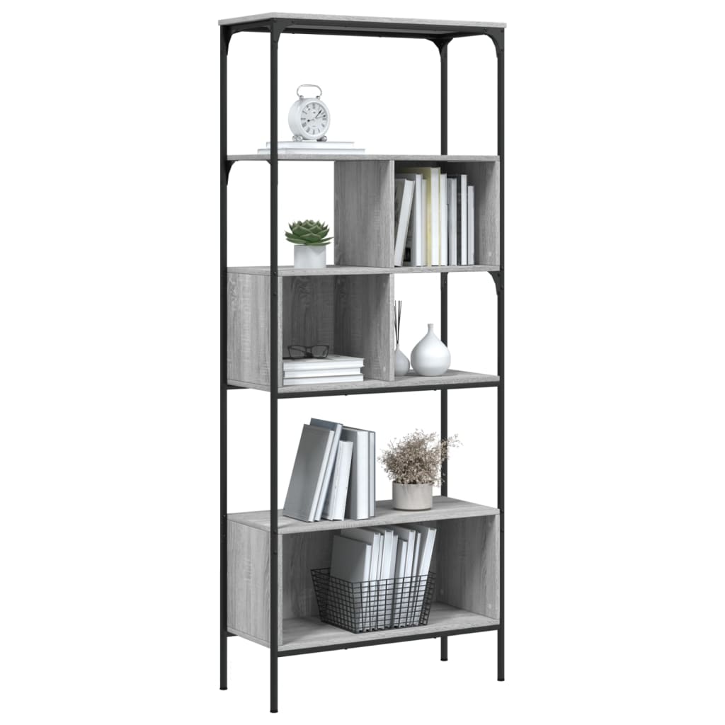 Bookcase 5-Tier Grey Sonoma 76x33x188.5 cm Engineered Wood