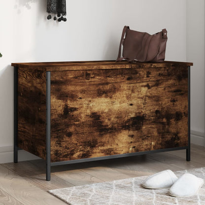 Storage Bench Smoked Oak 80x42.5x50 cm Engineered Wood