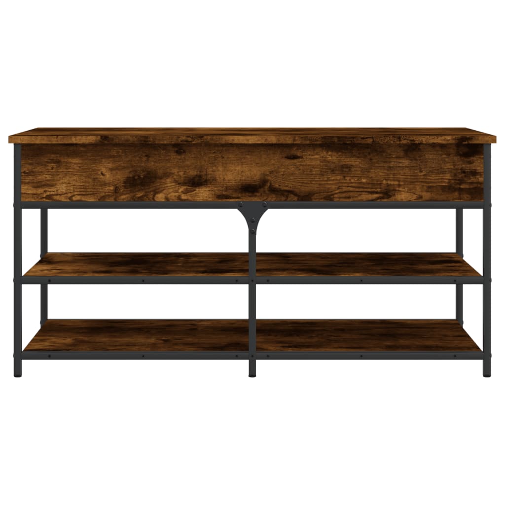 Shoe Bench Smoked Oak 100x42.5x50 cm Engineered Wood