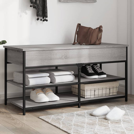 Shoe Bench Grey Sonoma 100x42.5x50 cm Engineered Wood