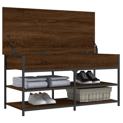 Shoe Bench Brown Oak 100x42.5x50 cm Engineered Wood