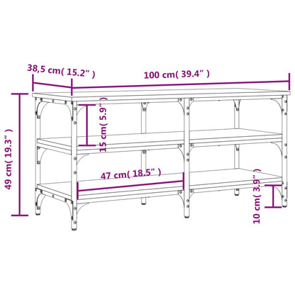 Shoe Bench Smoked Oak 100x38.5x49 cm Engineered Wood