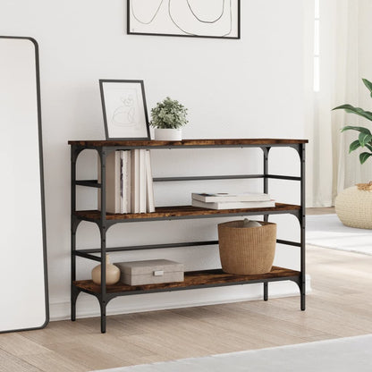 Console Table Smoked Oak 100x32x75 cm Engineered Wood