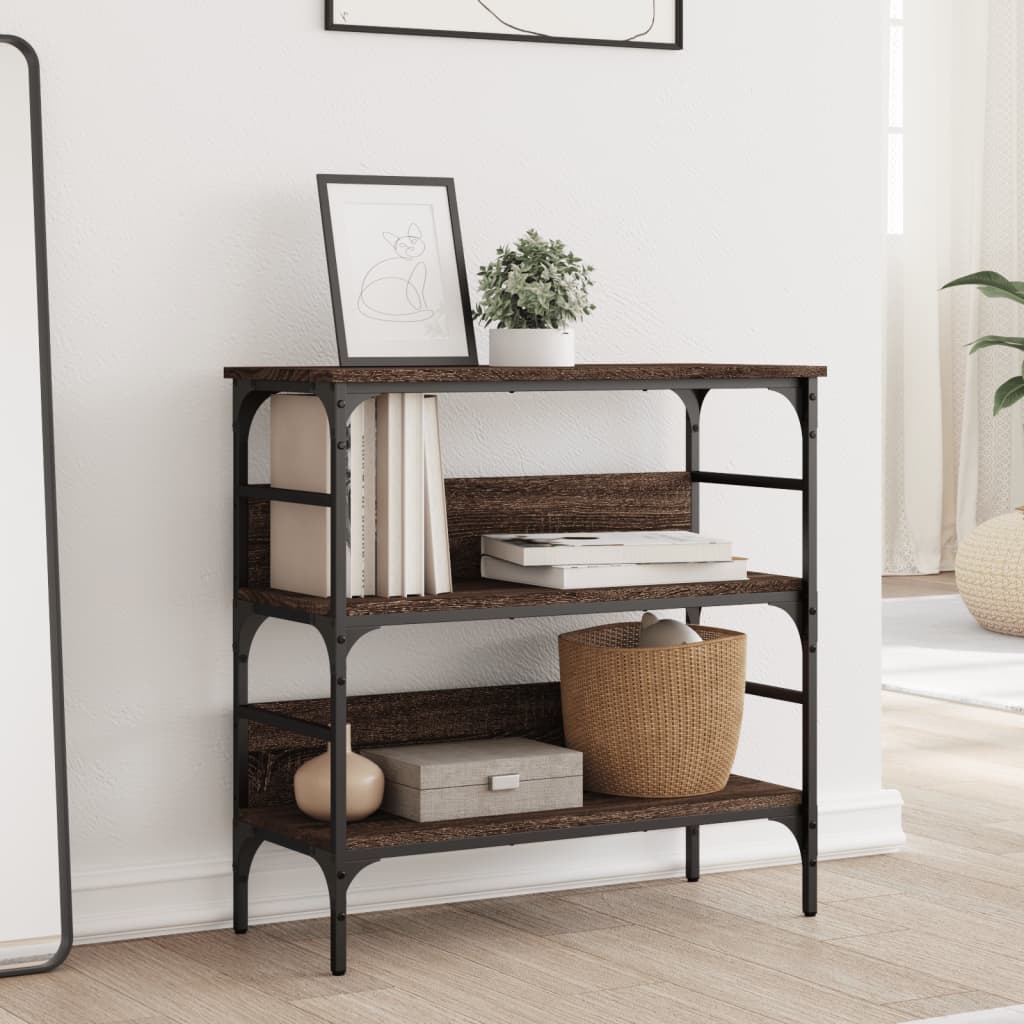 Console Table Brown Oak 75x32x75 cm Engineered Wood