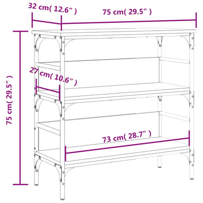 Console Table Brown Oak 75x32x75 cm Engineered Wood