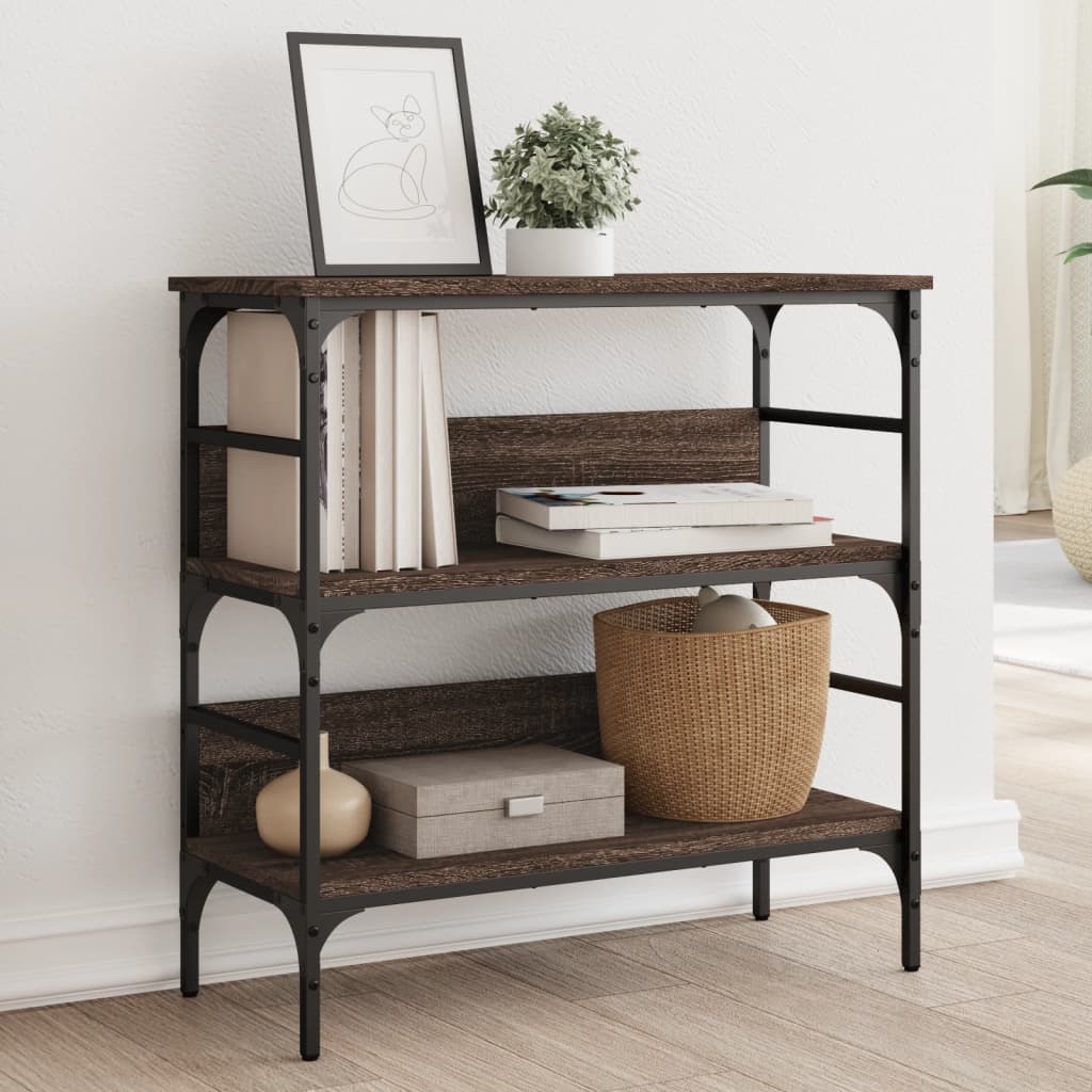 Console Table Brown Oak 75x32x75 cm Engineered Wood