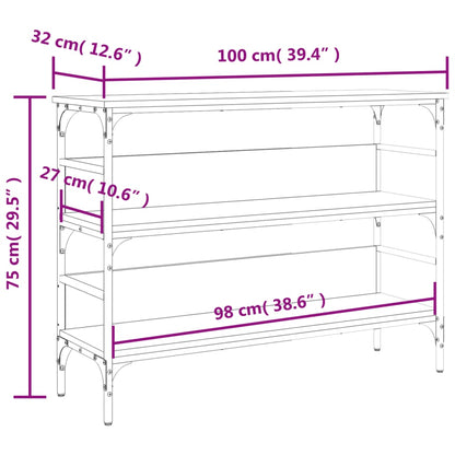 Console Table Smoked Oak 100x32x75 cm Engineered Wood