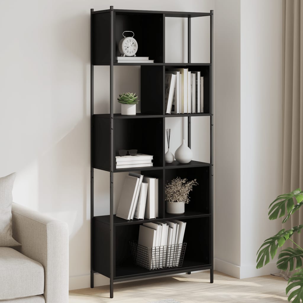 Bookcase Black 72x28x172 cm Engineered Wood