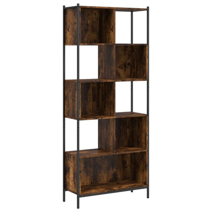 Bookcase Smoked Oak 72x28x172 cm Engineered Wood